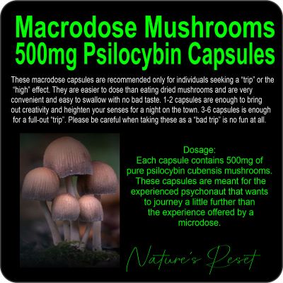 Macrodose Mushrooms 500mg product image and information