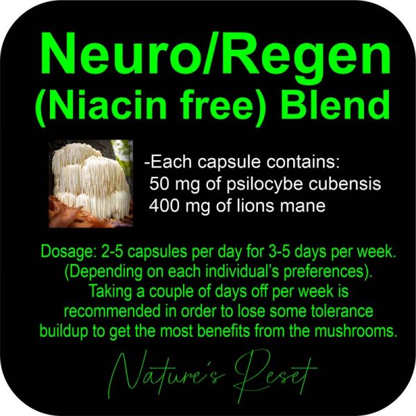 Neuro/Regen with No Niacin blend with information and product image