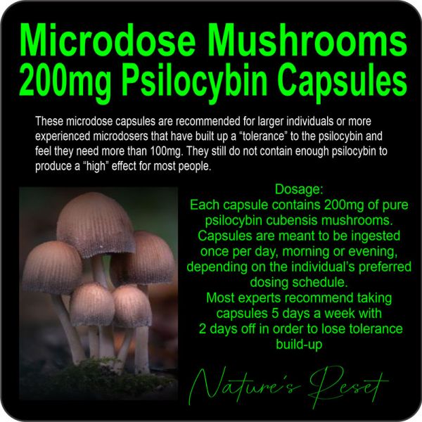 Microdose Mushrooms 200mg product image and information