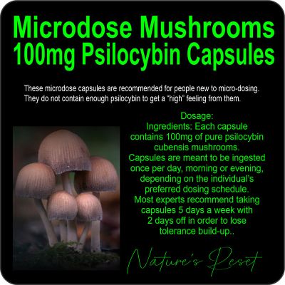 Microdose Mushrooms 100mg product image and information