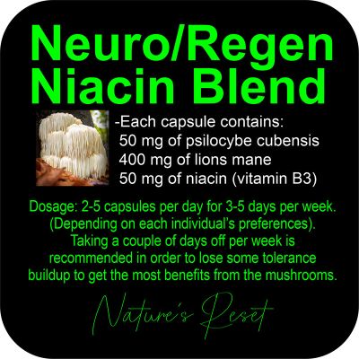 Neuro/Regen blend with information and product image