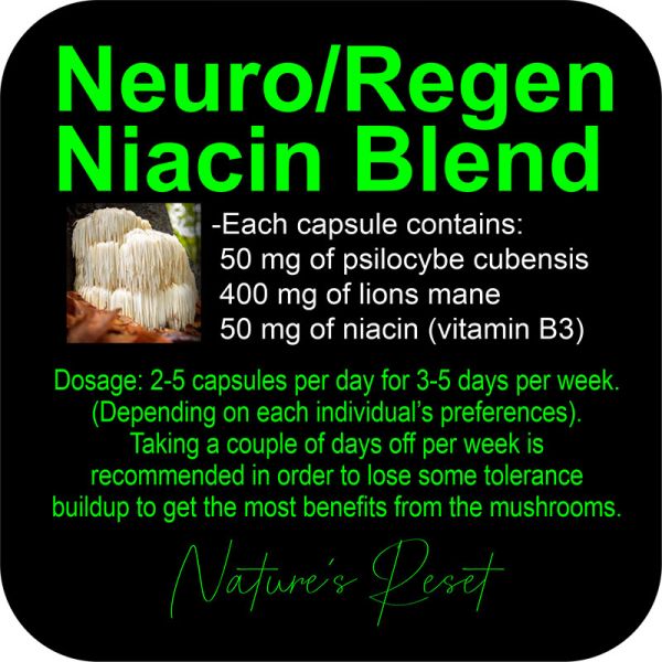 Neuro/Regen blend with information and product image