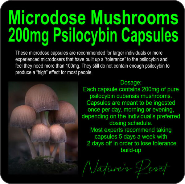 Microdose Mushrooms 200mg product image and information