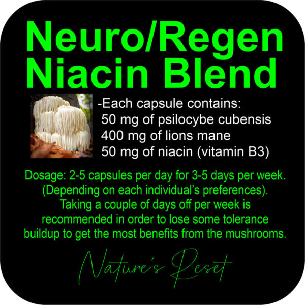 Neuro/Regen blend with information and product image